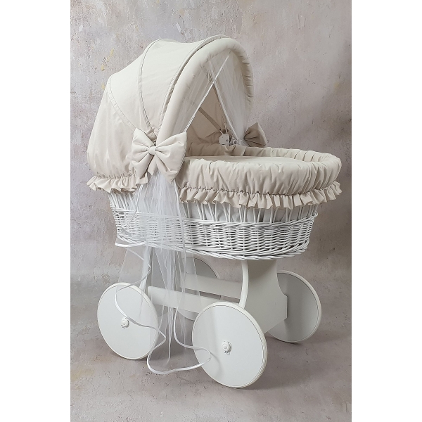 Set di Lenzuola per culla vimini Waldin® XXL con Cappottina