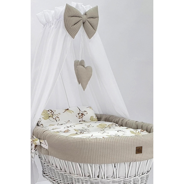Set ricambio biancheria per culla vimini beige